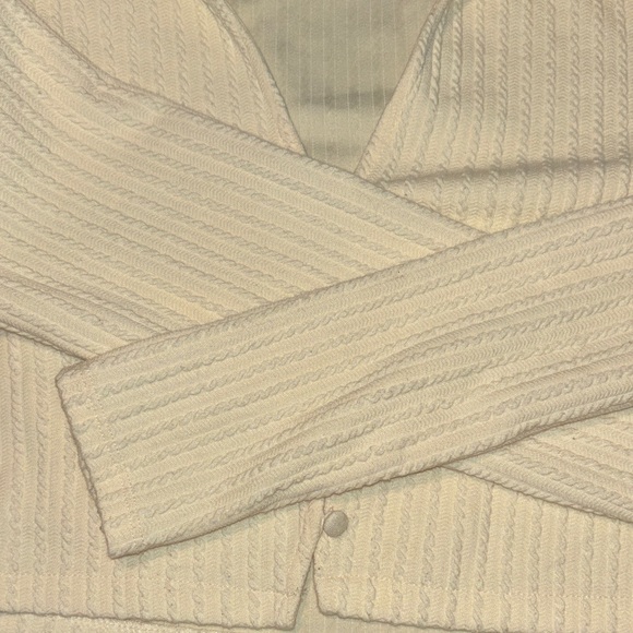 Cream Ribbed Button-Up Cardigan - Picture 8 of 9